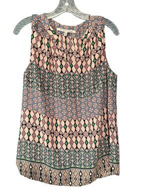 Boho Print Blouse Size M Pink/Green